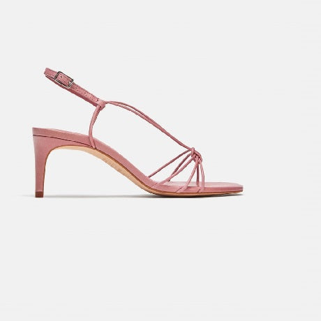 Mid-Heel Pink Sandals